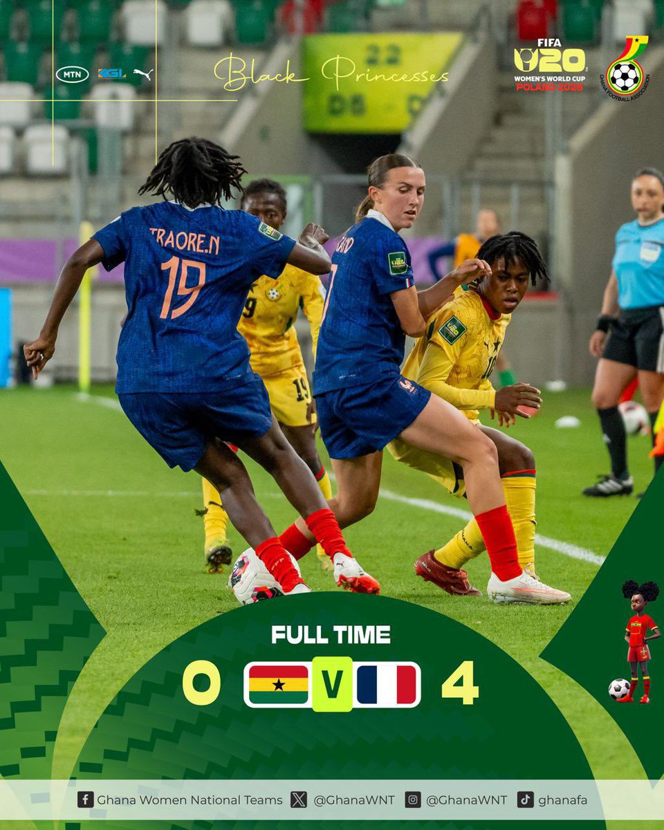 Ghana’s Black Princesses Crash Out Of U-20 Women’s World Cup After 4-0 Defeat To France