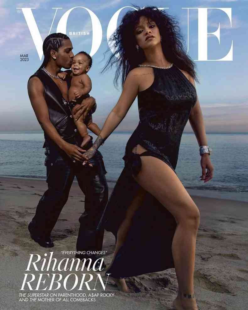 Rihanna, A$AP Rocky, And Son On Cover Of British Vogue