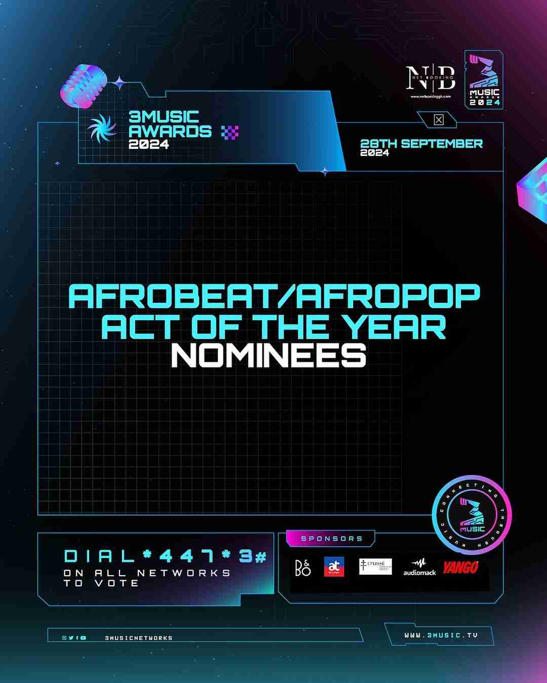 3Music Awards 2024 Announces Afrobeat/Afropop Act of the Year Category