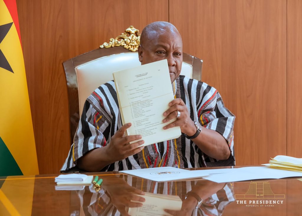 President Mahama Signs 10 Laws Covering Tax, Cocoa, Customs And Justice Reforms