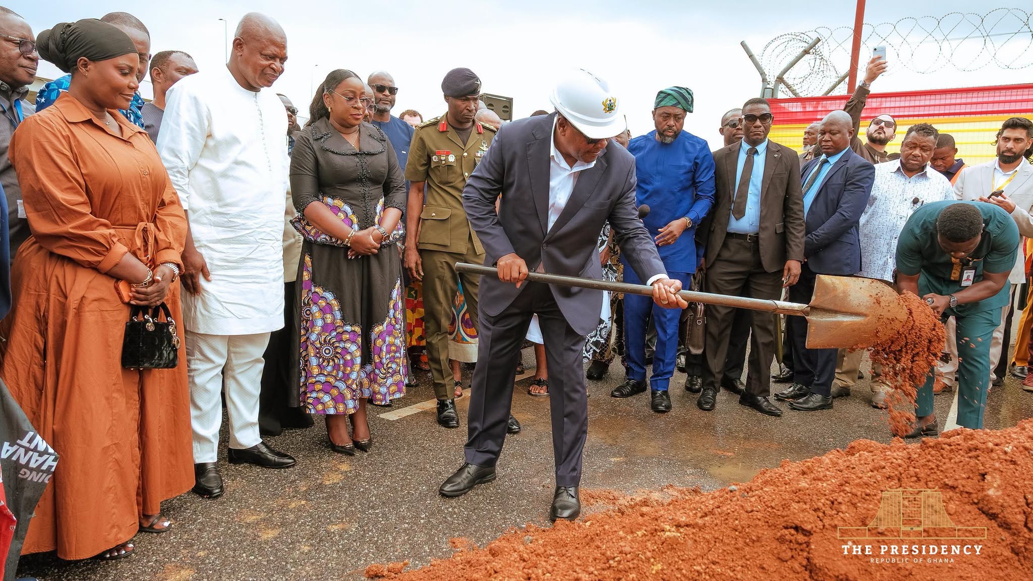 President Mahama Cuts Sod For Multi-Purpose Car Park And Commercial Complex At Accra Airport