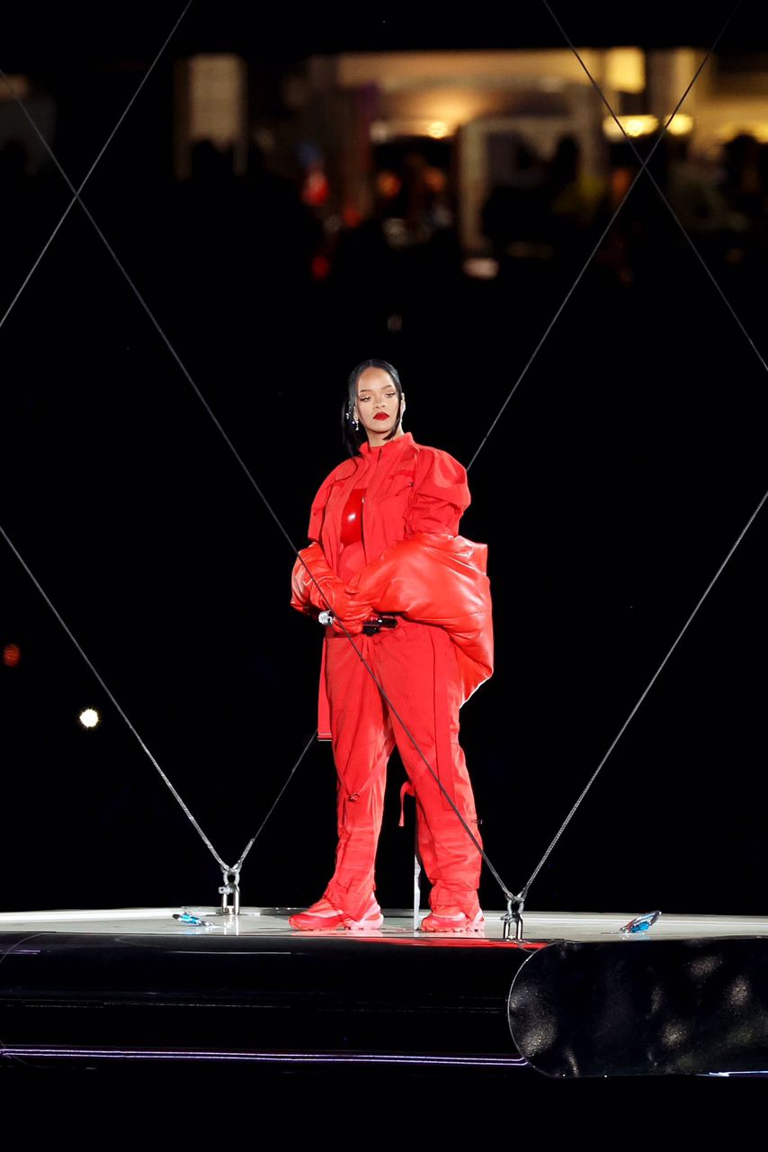 Rihanna Performs In Maison Margiela MM6 x Salomon Cross Low During Super Bowl LVII Halftime Show