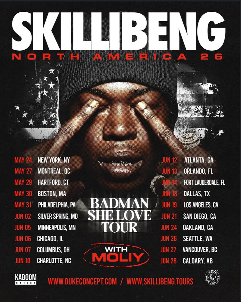 Skillibeng Announces 2026 North American Tour With Moliy